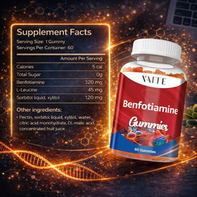 Gummies Benfotiamine 320mg de VAITE, prise en main avec une portion