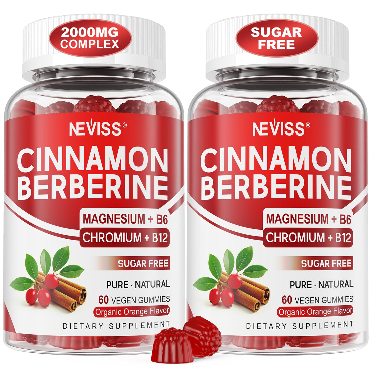 Gummies Berberine Ceylon Cannelle 2000mg NEVISS, vue avant