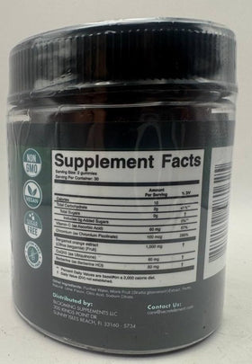 Gummies Bergamote Citron 1000MG sur une table, pot ouvert