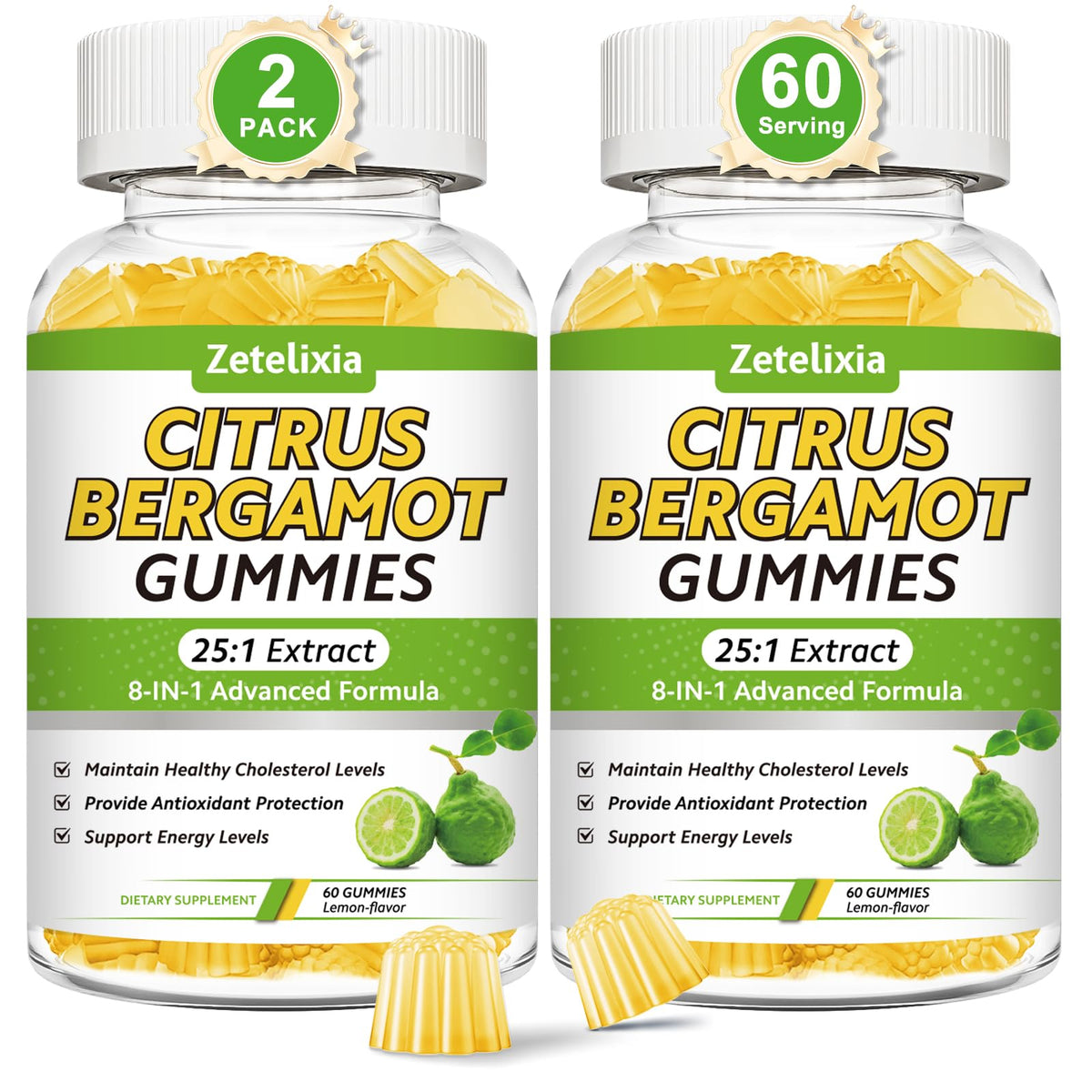 Gummies Bergamote Citron Zetelixia 120 Ct en boîte