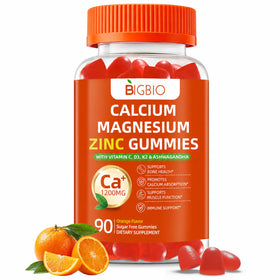 Gummies BIGBIO Calcium 1200mg en pot avec étiquette orange