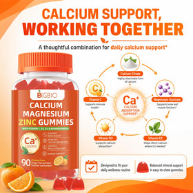 Gummies BIGBIO Calcium 1200mg, vue de l'arrière du pot