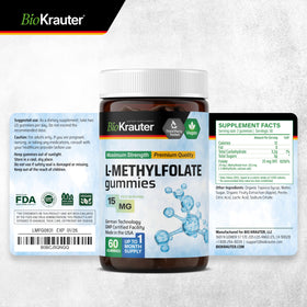 Gummies BIO KRAUTER montrant la portion recommandée