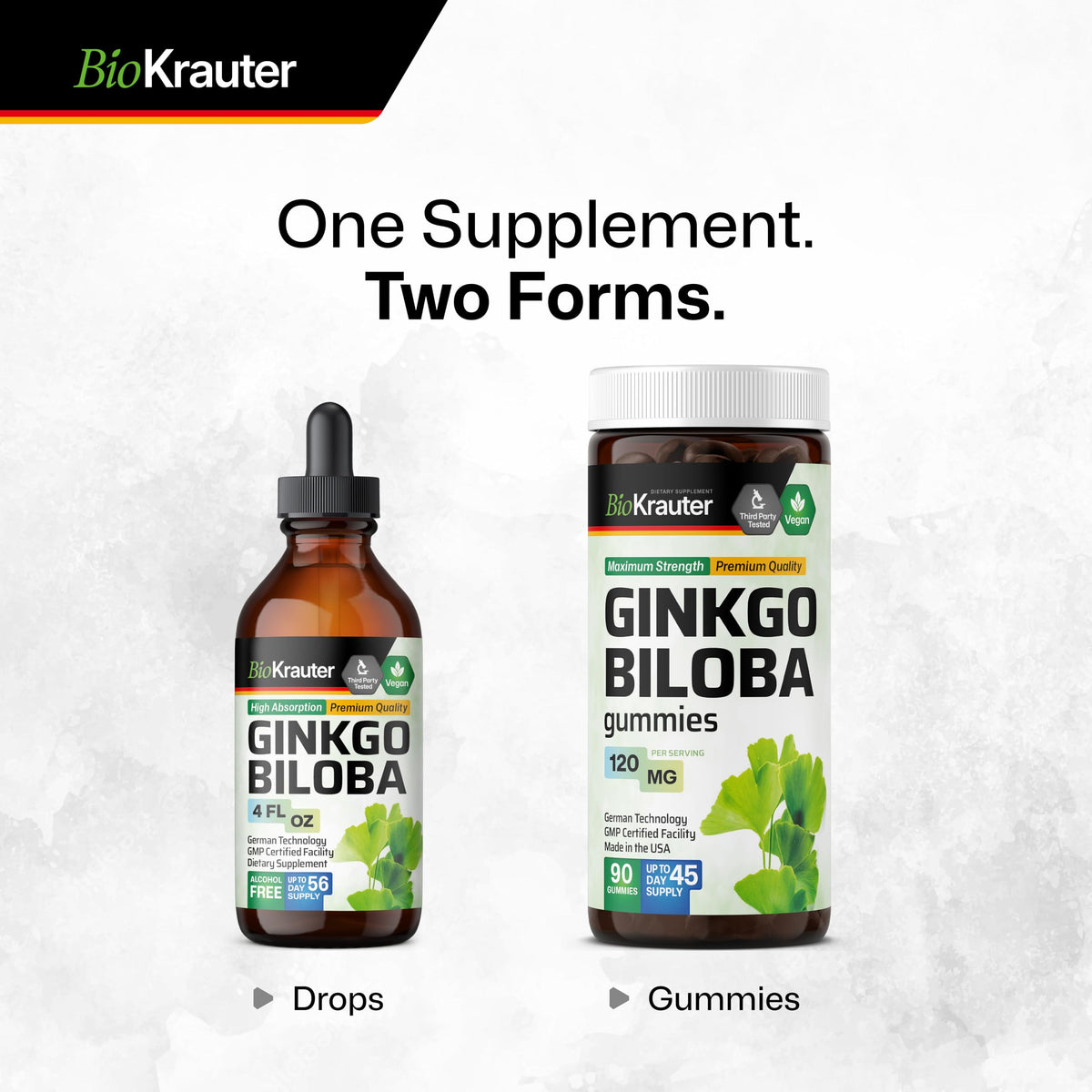 Gummies BIO KRAUTER, présentation sur fond blanc
