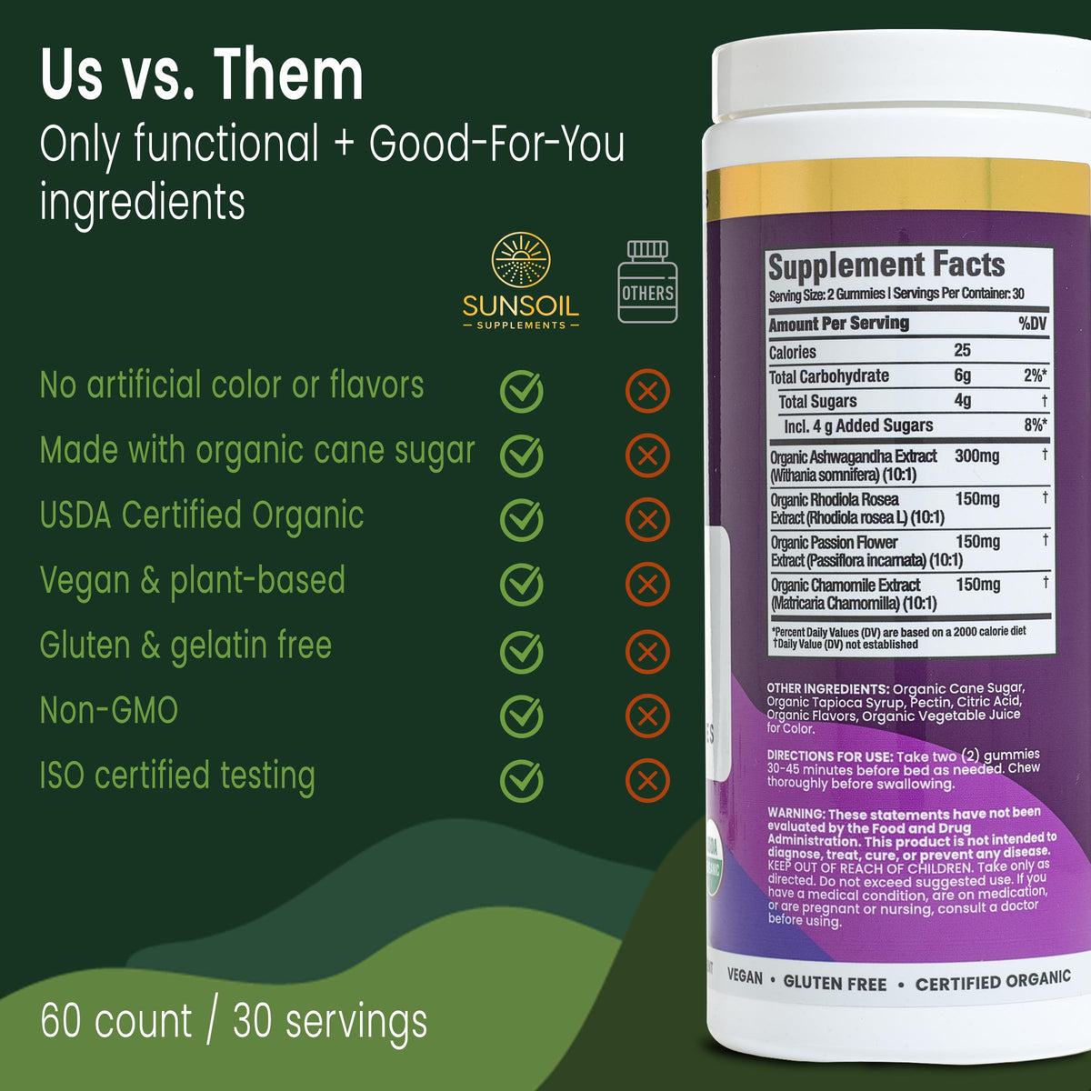 Gummies Bio Sunsoil à la Myrtille sur une table