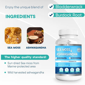 Gummies BIO VITALICA à la mousse de mer Ashwagandha avec une vue rapprochée