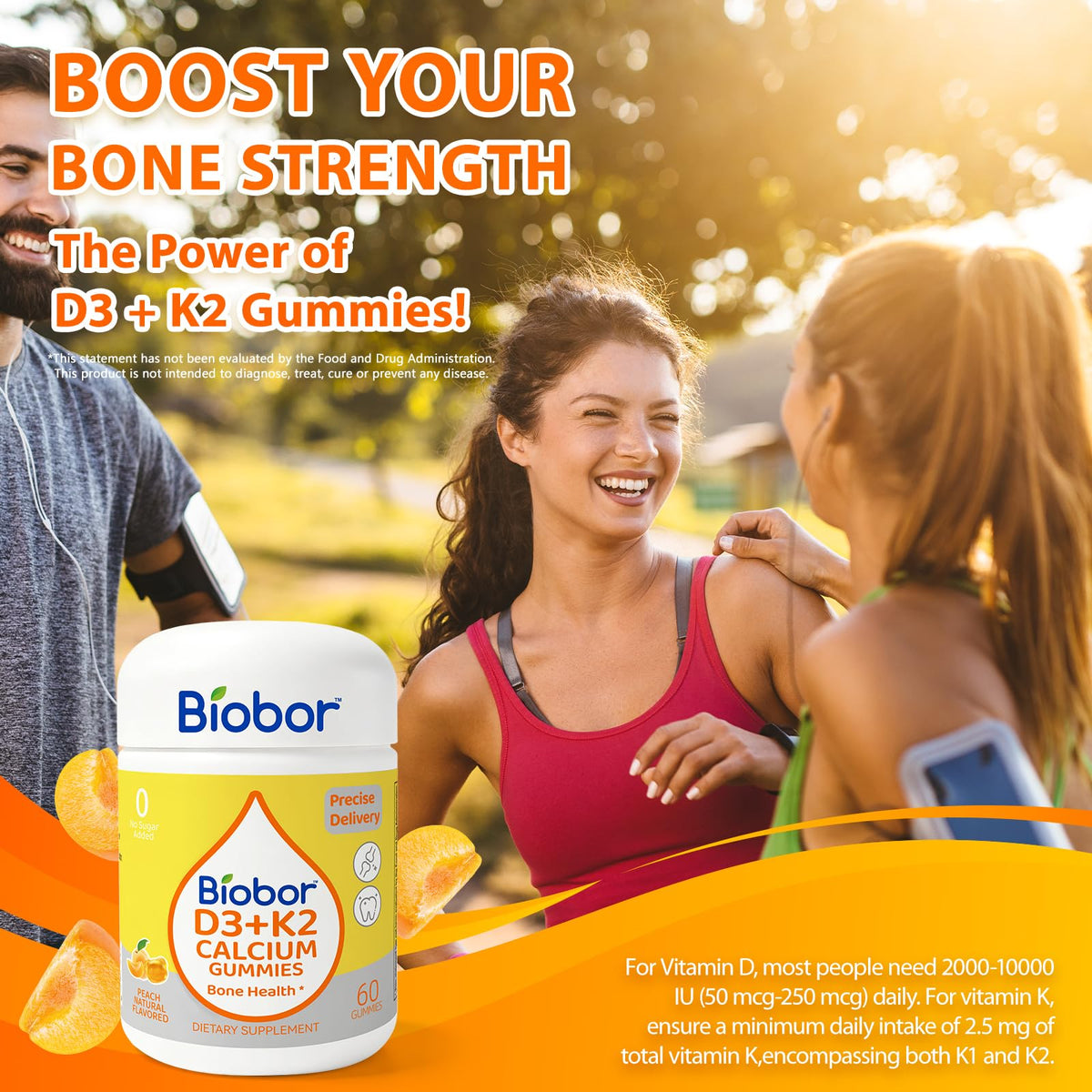 Gummies Biobor avec ingrédients naturels sur table