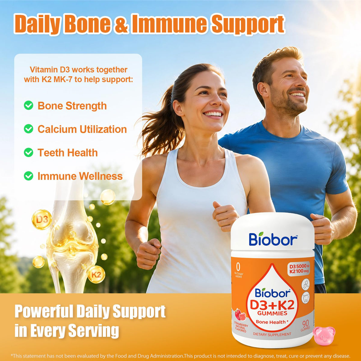 Gummies Biobor dans un bol avec des fruits frais