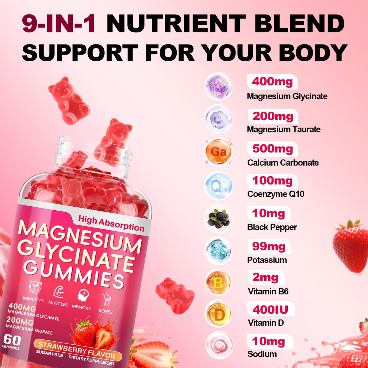 Gummies Biokynt sur une table avec des fruits