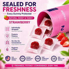 Gummies Biotics2 Probiotiques dans leur emballage individuel