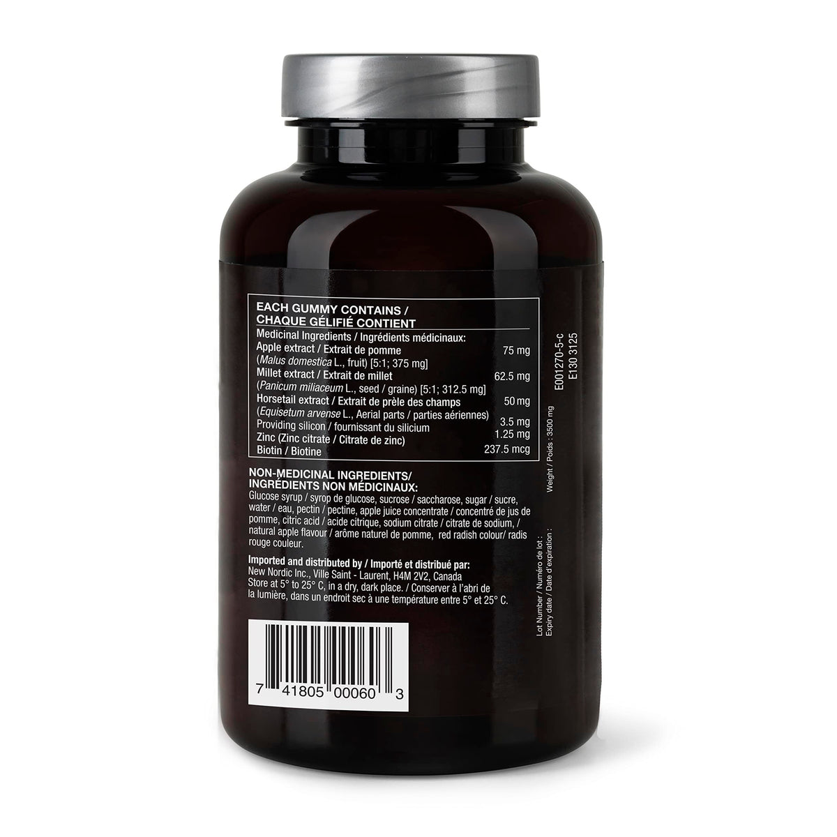 Gummies Biotin Cheveux NEW NORDIC 60 jours flacon ouvert