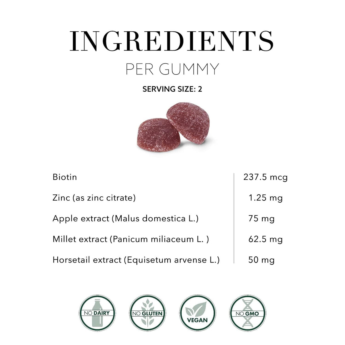 Gummies Biotin Cheveux NEW NORDIC sur fond blanc