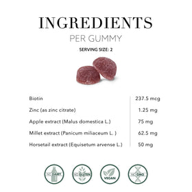 Gummies Biotin Cheveux NEW NORDIC sur fond blanc