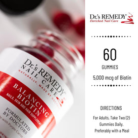 Gummies Biotin Dr.'s Remedy avec une vue latérale du flacon