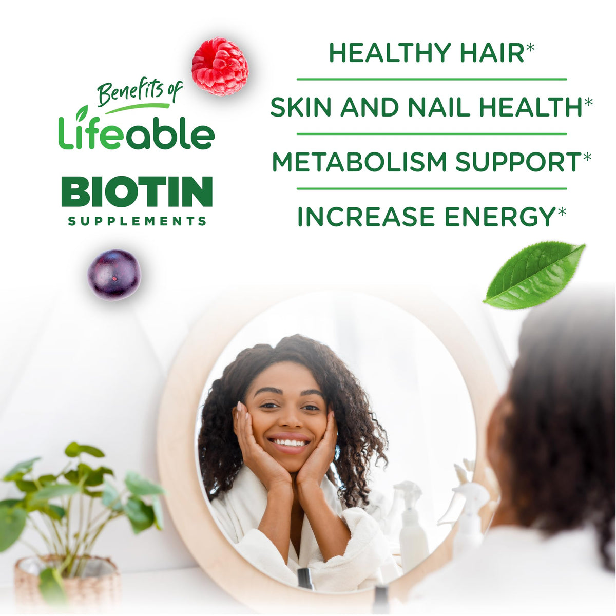 Gummies Biotin Lifeable montrant la texture et la couleur