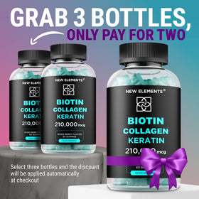 Gummies Biotine 10000mcg Kératine et Collagène en boîte