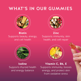 Gummies Biotine 5 000 mcg de Bears with Benefits sur une table