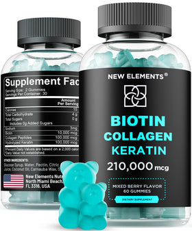 Gummies Biotine avec Kératine et Collagène 200g vue de face