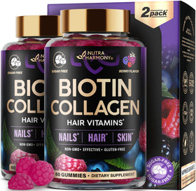 Gummies Biotine & Collagène de NUTRAHARMONY en vue de face, emballage de 431g