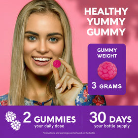 Gummies Biotine & Collagène de NUTRAHARMONY, prises par une personne