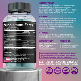 Gummies Biotine en portion avec ingrédients en arrière-plan