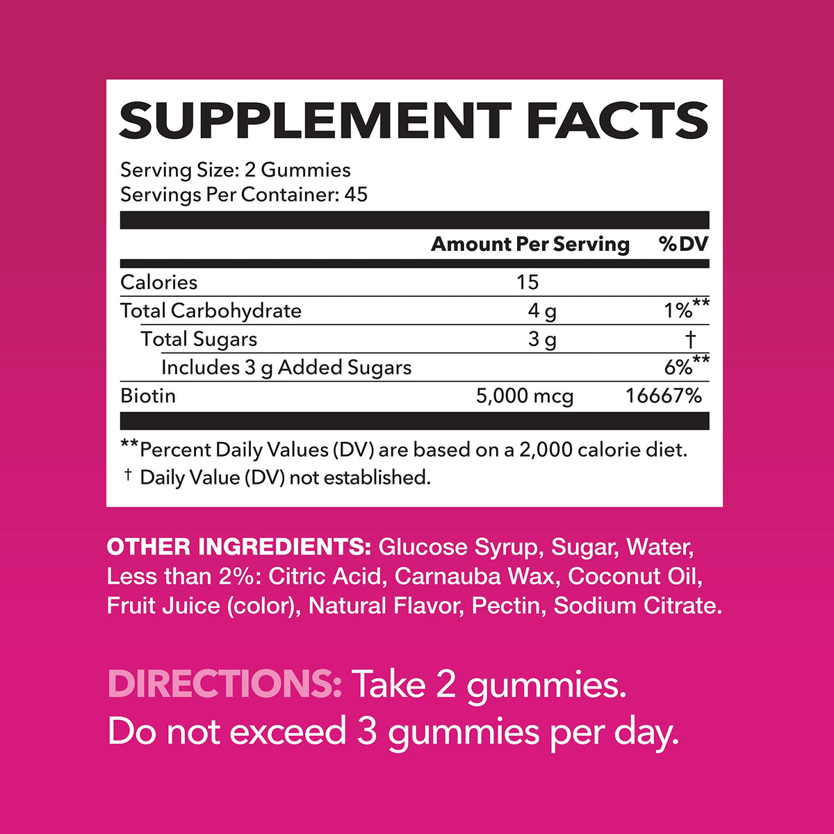 Gummies Biotine HAVASU NUTRITION 5000mcg fraise en gros plan