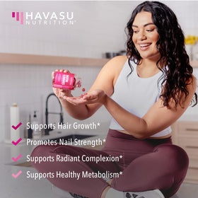 Gummies Biotine HAVASU NUTRITION 5000mcg sur une table