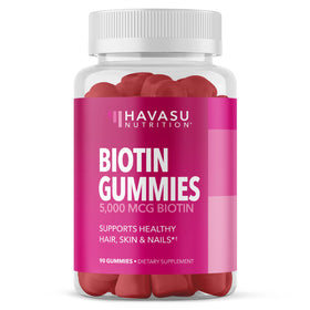 Gummies Biotine HAVASU NUTRITION 5000mcg vue avant avec emballage