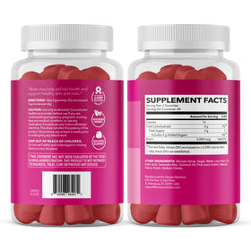 Gummies Biotine HAVASU NUTRITION avec un verre d'eau