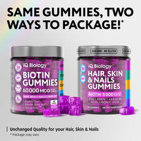 Gummies Biotine IQ BIOLOGY avec ingrédients naturels autour
