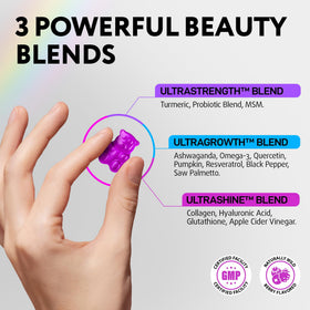 Gummies Biotine IQ BIOLOGY dans un bol avec des fruits