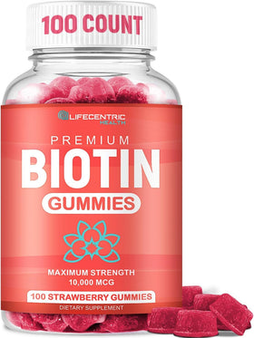 Gummies Biotine LifeCentric Health 10000 mcg vue avant