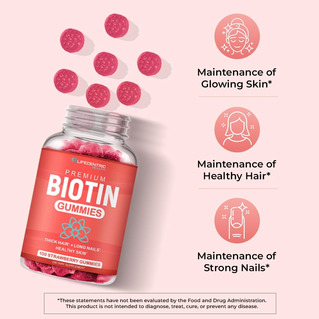 Gummies Biotine LifeCentric Health avec texture de pectine