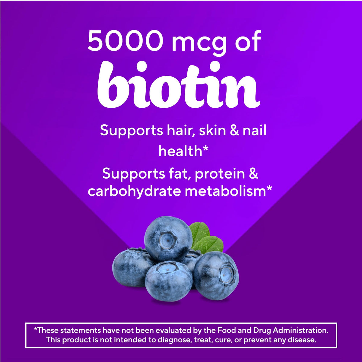 Gummies biotine Vitafusion sur une table en bois