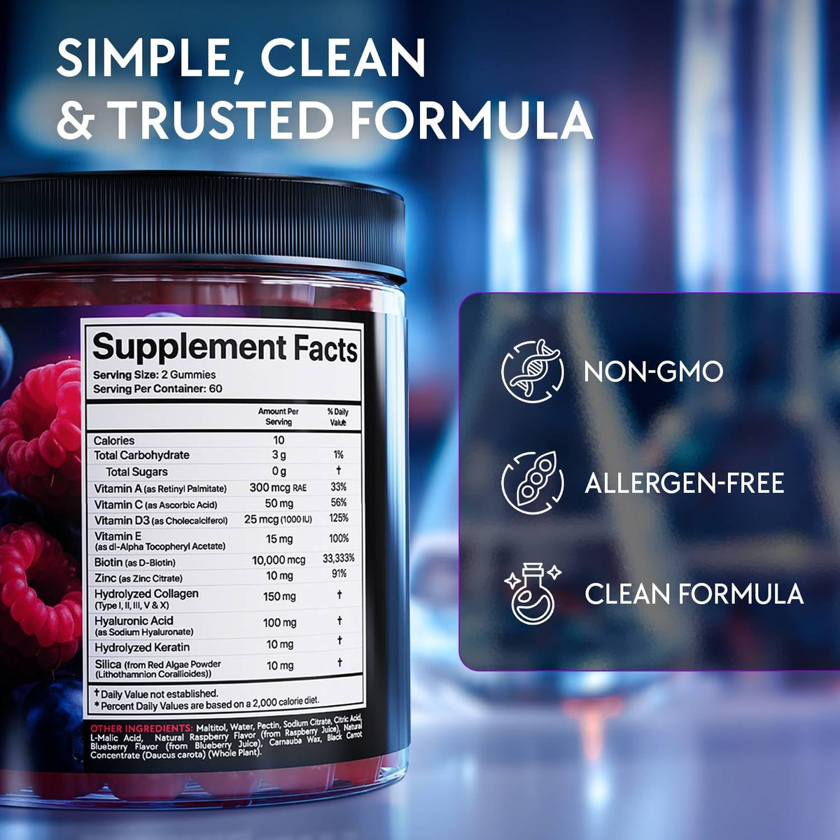 Gummies Biotine YOLOBALANCE 10 000 mcg texture douce