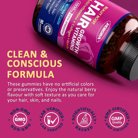 Gummies Biotine ZEBORA montrant la couleur bleue des gummies