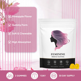 Gummies BIWQTY Équilibre Féminin ananas, affichage des gummies
