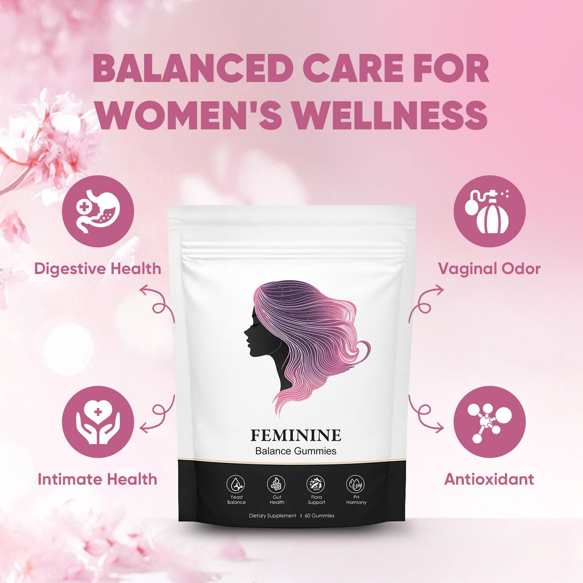 Gummies BIWQTY Équilibre Féminin ananas, composition des ingrédients