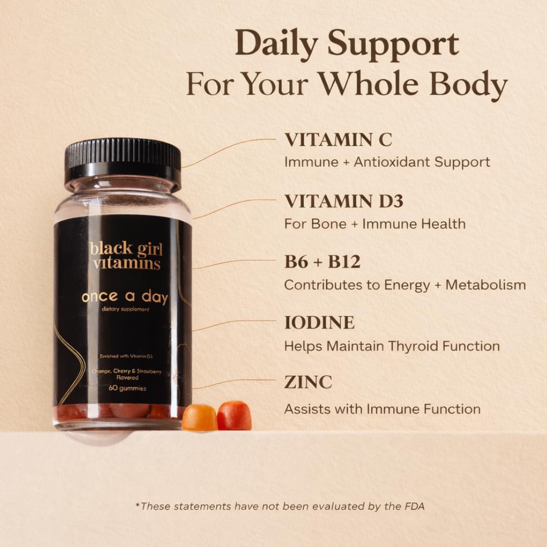 Gummies Black Girl Vitamins dans une main, prêtes à être consommées