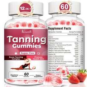 Gummies bronzage Vazatisi 120 comprimés vue avant avec étiquette
