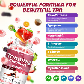 Gummies bronzage Vazatisi goût fraise avec texture