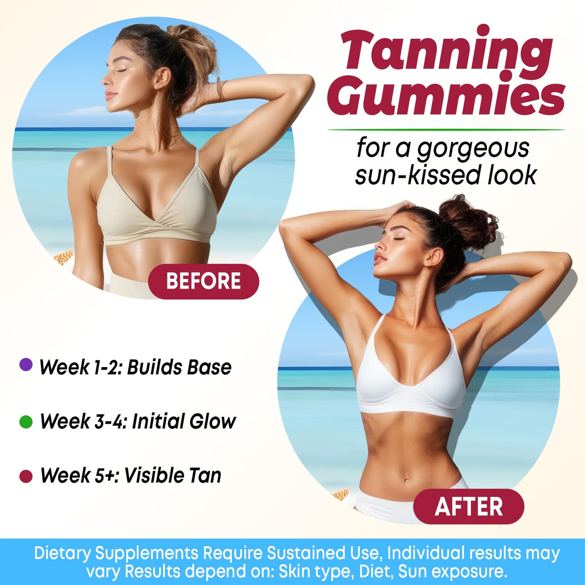 Gummies bronzage Vazatisi montrant les ingrédients