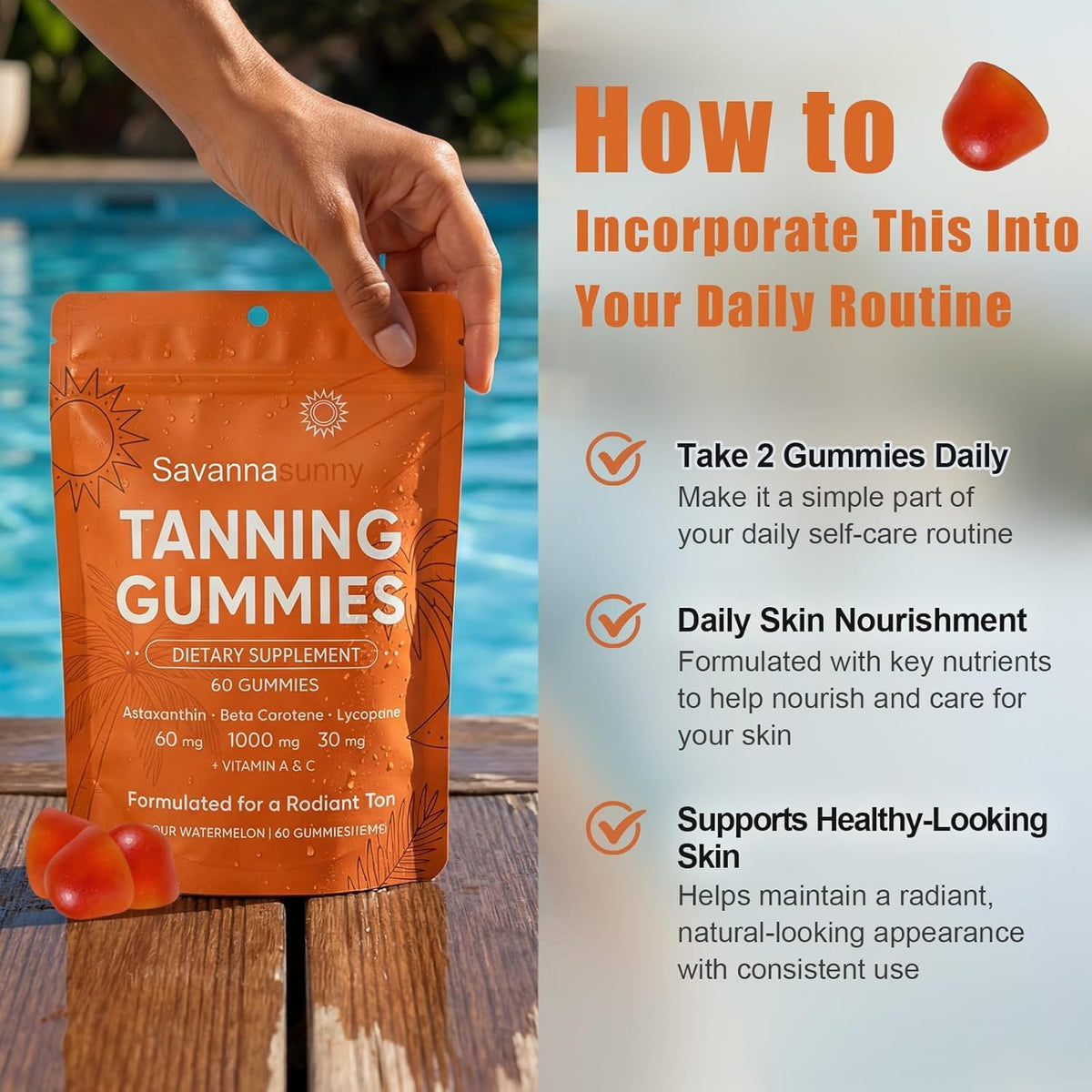 Gummies bronzants CORTISOL DRINK avec goût fruité