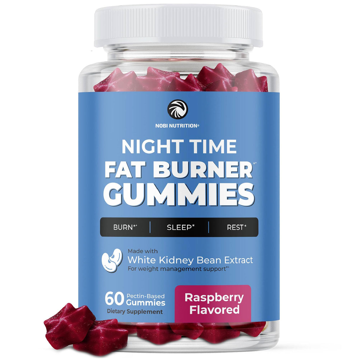 Gummies Brûleur de Graisse Nocturne Nobi Nutrition 220g vue de face