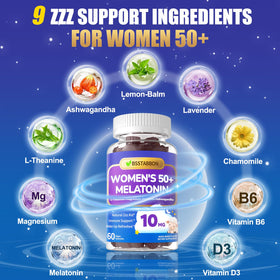 Gummies BSSTABBON 10 mg avec ingrédients naturels en arrière-plan