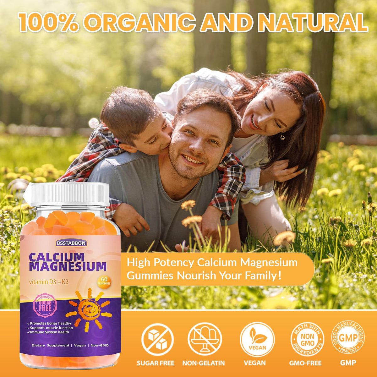 Gummies BSSTABBON avec étiquette nutritionnelle