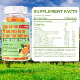Gummies BSSTABBON Calcium Magnésium Zinc 1200mg, vue rapprochée