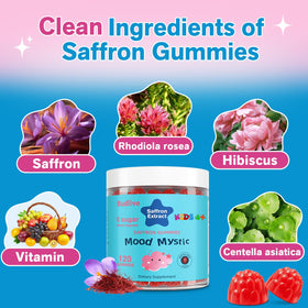 Gummies BudLive au safran, montrant la texture d'un gummy
