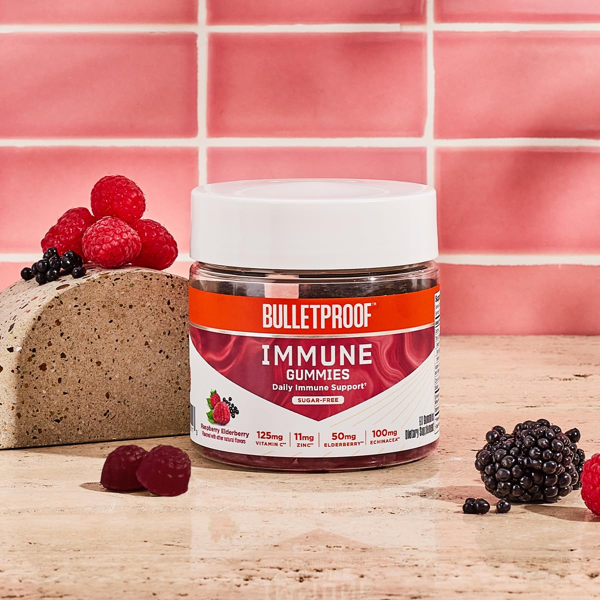 Gummies Bulletproof framboise sureau, vue de côté