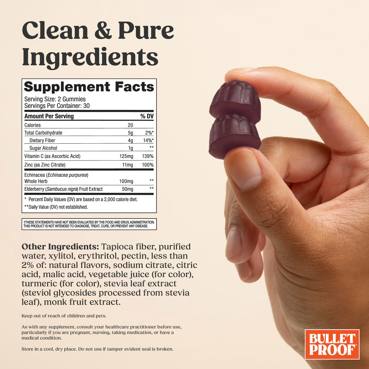 Gummies Bulletproof framboise sureau, vue de face